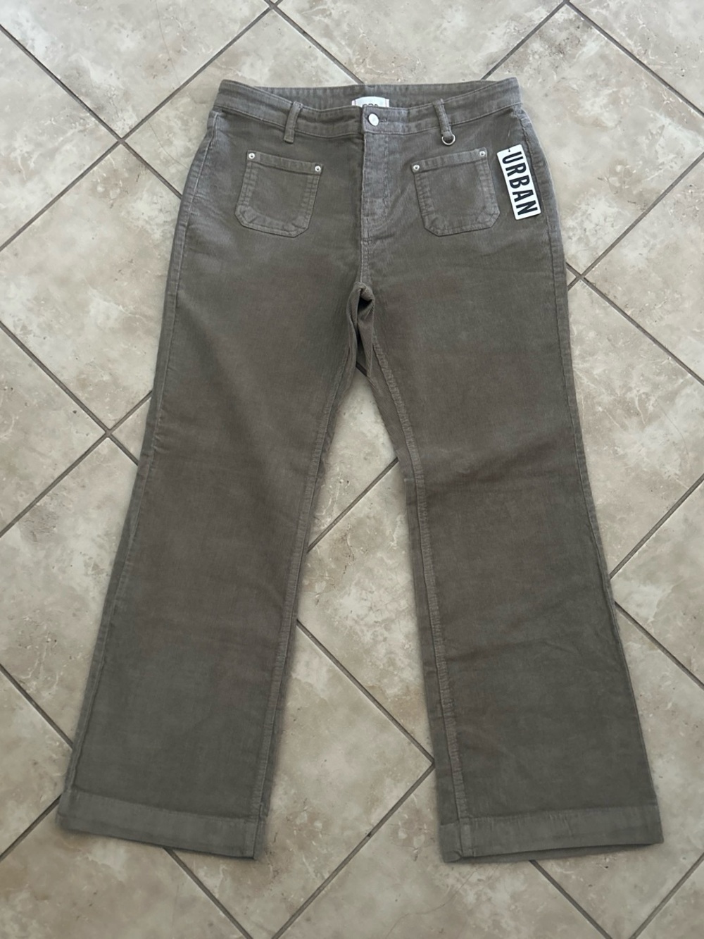 NWT Urban Outfitters Green ELIANA KICK FLARE Or Bootcut CORDUROY Pants